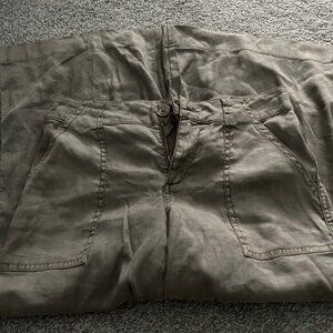 Anthropologie Level 99 Cropped Tan Culotte Wide Leg Pants 26P